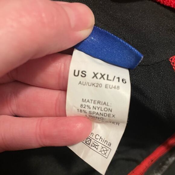 Hilor Brand Women's XXL (16) Red & Black Tummy Control Halter Swimsuit Bandeau - Picture 6 of 7